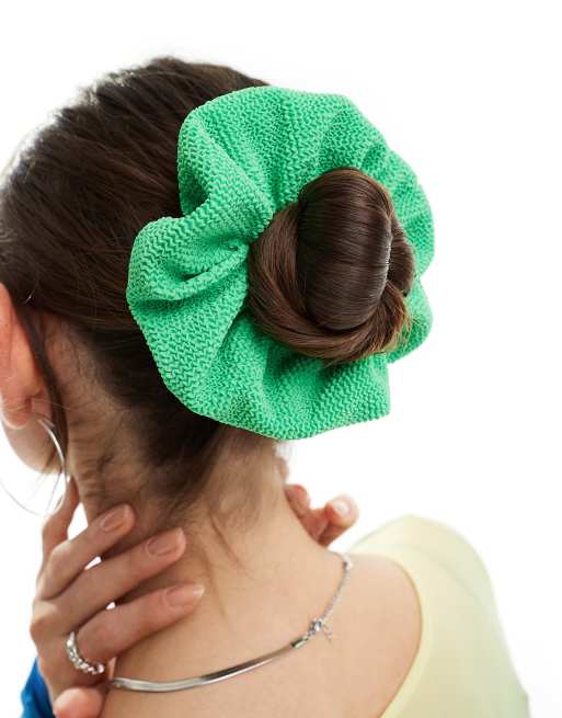 & Other Stories textured hair scrunchie in green