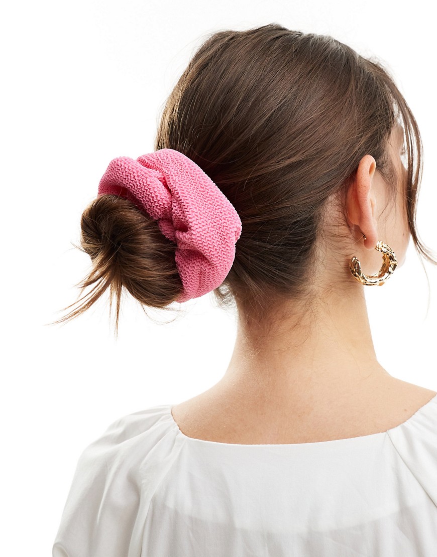 & Other Stories textured hair scrunchie in pink