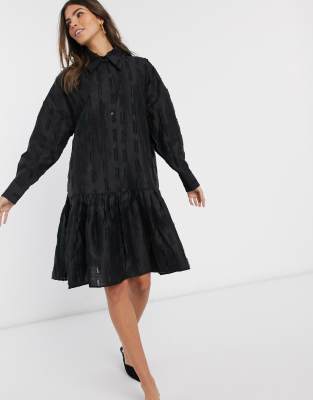 button up smock dress