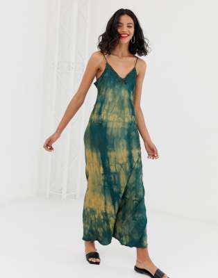 green tie dye dress