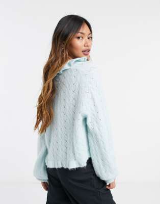 frill edge cardigan