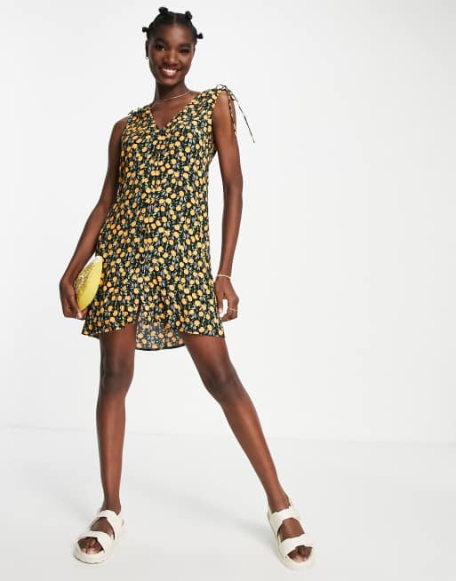 Lemon print shop mini dress