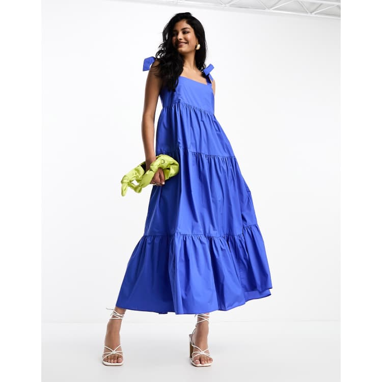 Lucky Brand Tiered Maxi Dress in Blue