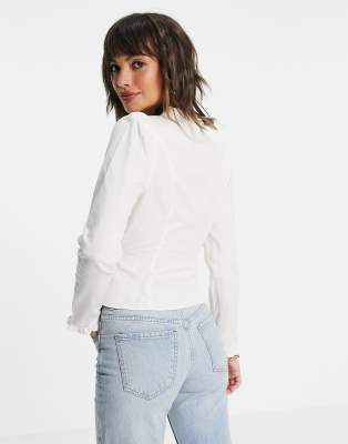 white tie waist shirt