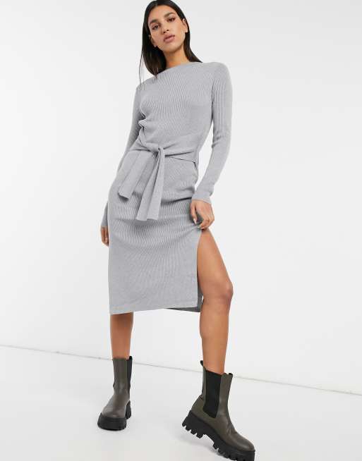 Knit tie hotsell waist dress