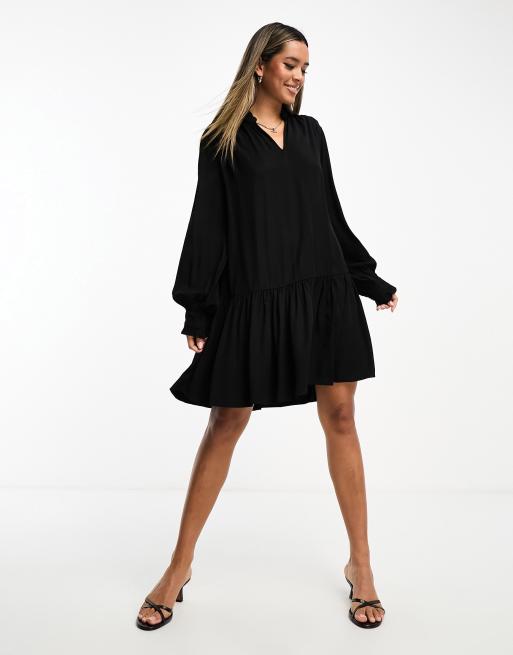 Tiered Mini Shirtdress