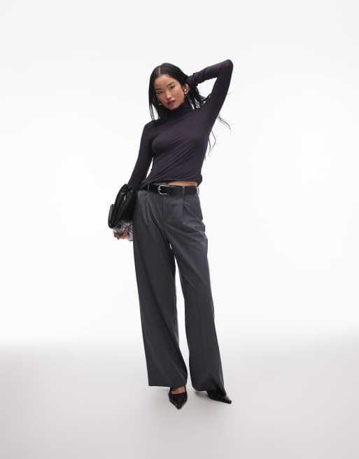 & Other Stories - Top a maniche lunghe in jersey blu scuro accollato, 2 di 4