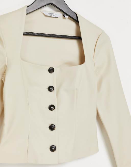 & Other Stories - Top con scollo quadrato beige chiaro, 3 di 4