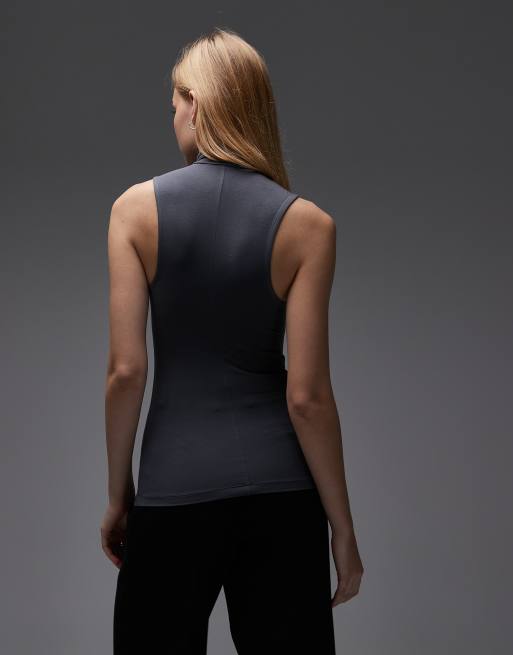 & Other Stories - Top dolcevita morbido senza maniche grigio, 3 di 4