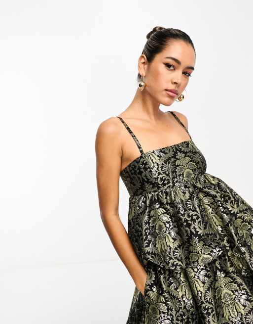 & Other Stories - Top effetto bustino in jacquard con motivo metallizzato