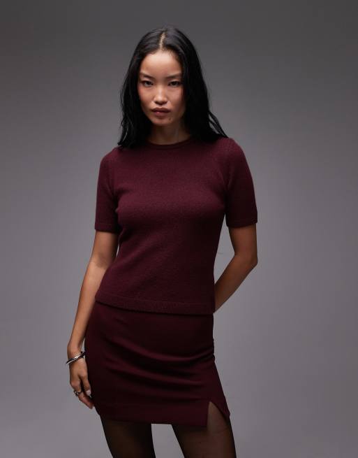 & Other Stories - Top in maglina color vino bordeaux