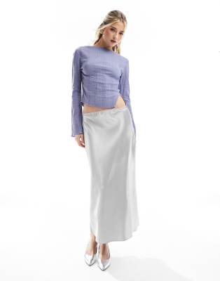 Top oversize à dos fendu - Bleu gris