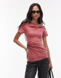 [Other Stories] & Other Stories top with knotted wrap detail in pink S PINK