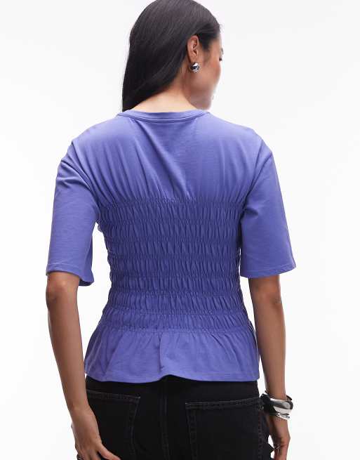 & Other Stories top with ruche corset detail in purple, 2 of 4