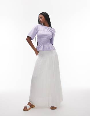 & Other Stories Top With Ruched Corset Detail In Purple