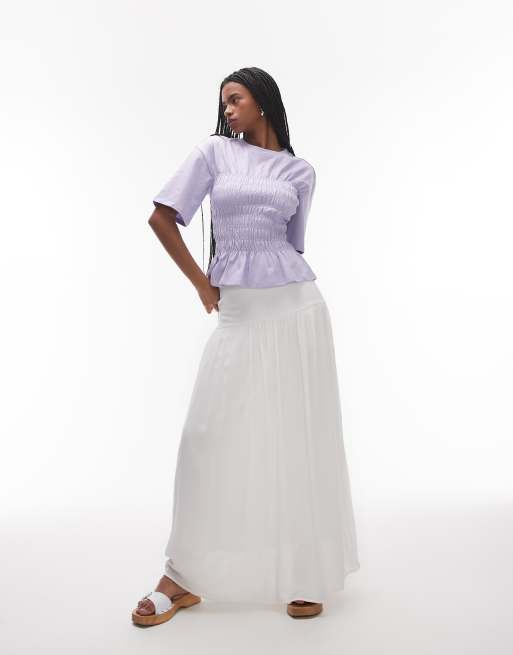 & Other Stories top with ruched corset detail in lilac, 2 of 4
