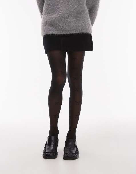 & Other Stories – Transparente Strumpfhose in Schwarz mit Schleifenmuster - view 1