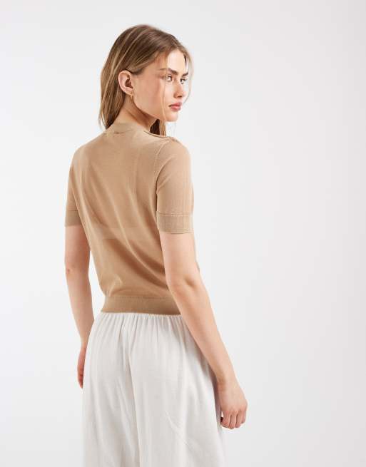 & Other Stories – Transparentes, leichtes Strickoberteil in Beige, 4 von 4
