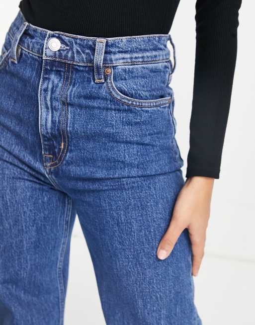 & Other Stories – Treasure – Baumwoll-Jeans mit weitem, langem Schnitt in Vikas-Blau - MBLUE, 3 von 4