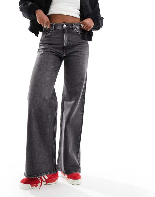 & Other Stories Treasure stretch wide leg jeans in marble grey wash, 5 of 5