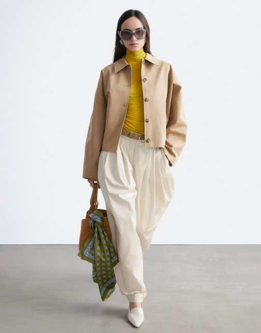& Other Stories - Trench bomber in cotone beige, 3 di 4