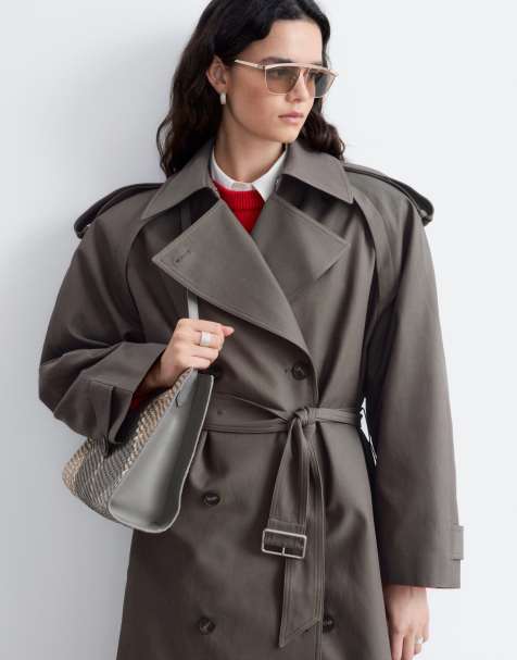& Other Stories trench-coat croisé ceinturé taupe - view 1