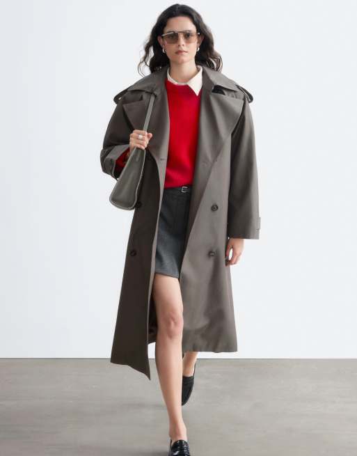 & Other Stories trench-coat croisé ceinturé taupe, 3 de 5