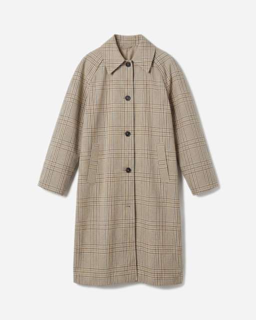 & Other Stories - Trench-coat en pur coton à carreaux - Beige clair, 5 de 7