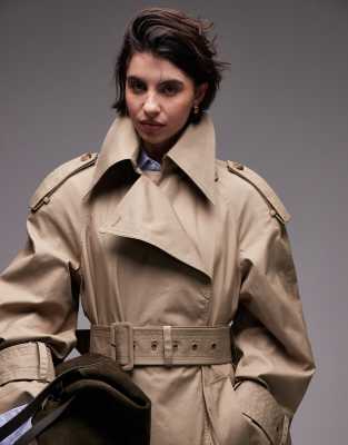 Shop & Other Stories Trench Coat With Utility Belt Detail In Neutral