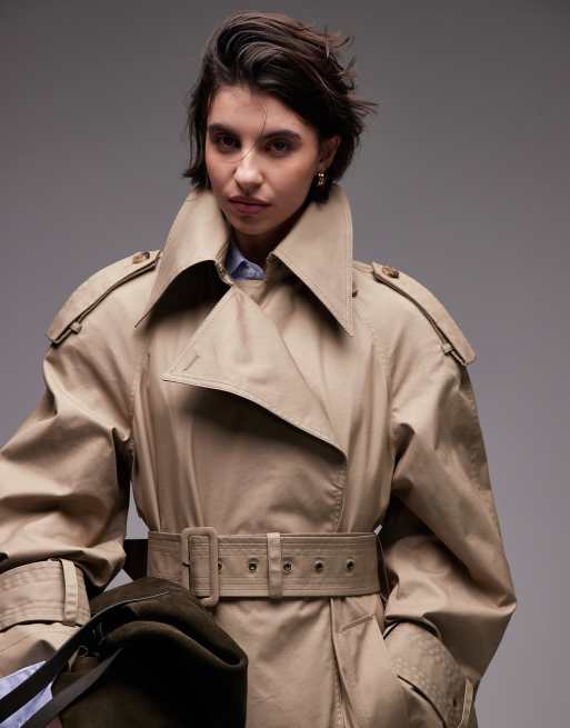 & Other Stories trench coat with utility belt detail in beige