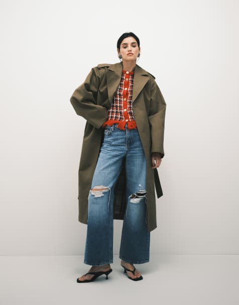 & Other Stories trench coat with utility belt detail in beige - view 1