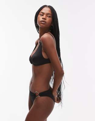 & Other Stories - Triangel-Bikinihose in Schwarz mit Ringdetail