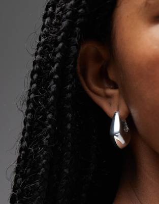 & Other Stories Triangle Hoop Earrings In Silver