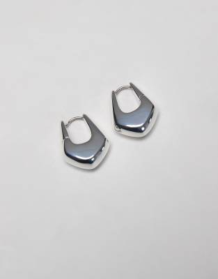 & Other Stories Triangle Hoop Earrings In Silver