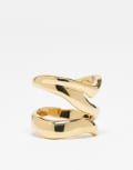 [Other Stories] & Other Stories triple metal twist ring in gold L GOLD