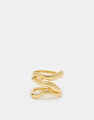 & Other Stories triple stacked ring in gold