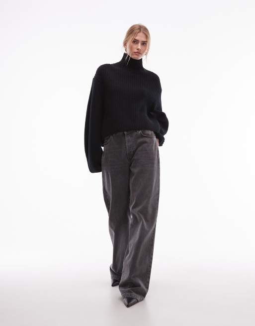& Other Stories - Trui van premium wolmix met col in zwart, 3 van 4