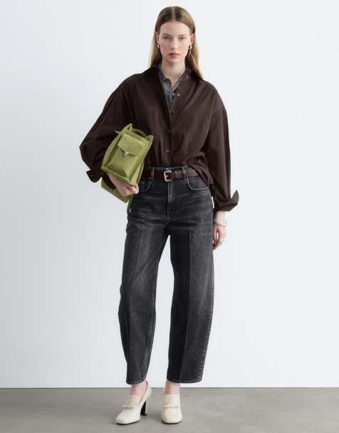 & Other Stories Tulip balloon-fit jeans i vasket sort - view 1