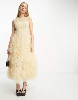 Custom off white bring it two piece in ivory off white with tulle overlay main image 1