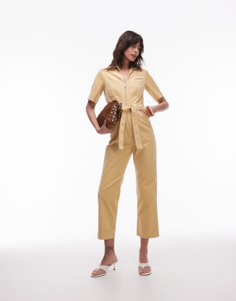 & Other Stories - Tuta jumpsuit giallo latticello con cintura - view 1