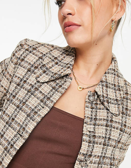  Other Stories Tweed Jacket in Plaid Print - Part of A set-Multi