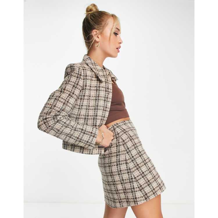 & Other Stories tweed mini skirt in check print - part of a set | ASOS