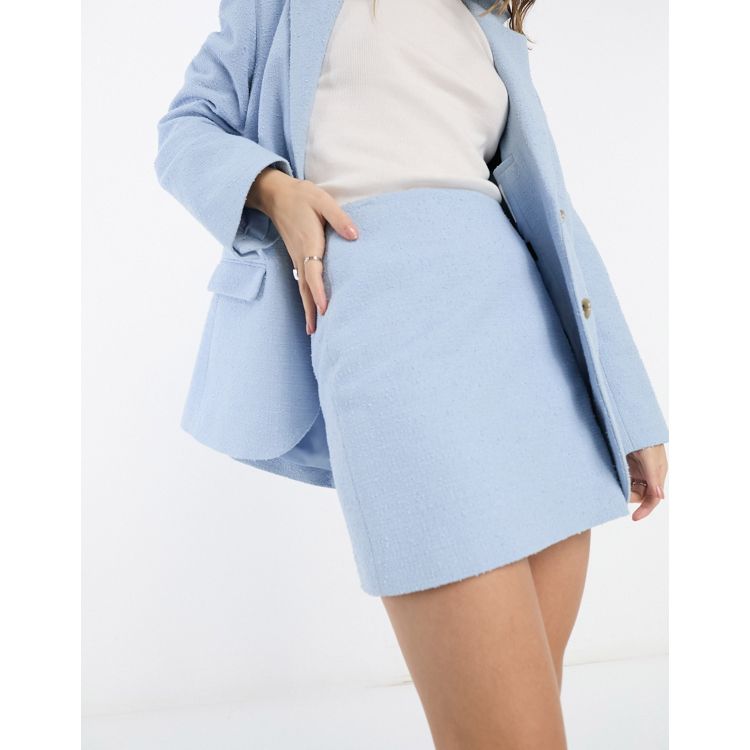 & Other Stories tweed mini skirt in light blue - part of a set | ASOS