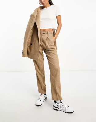 & Other Stories tweed tapered pants in beige melange - part of a set