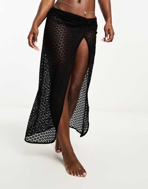 & Other Stories twist detail long sarong in black, 3 of 4