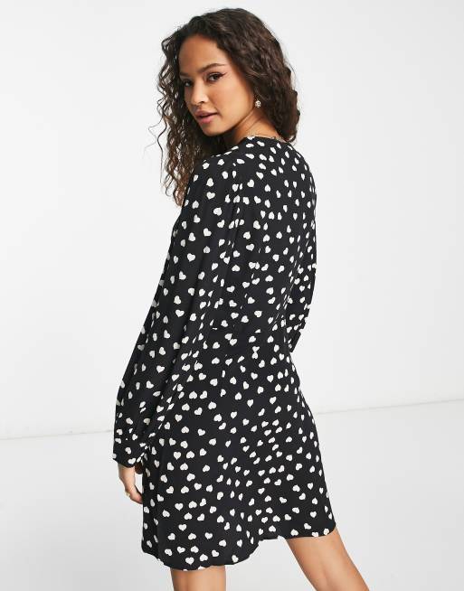 White heart print clearance dress