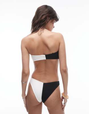 & OTHER STORIES TWIST FRONT BANDEAU BIKINI TOP WITH REMOVABLE PADDING AND DETACHABLE STRAPS 