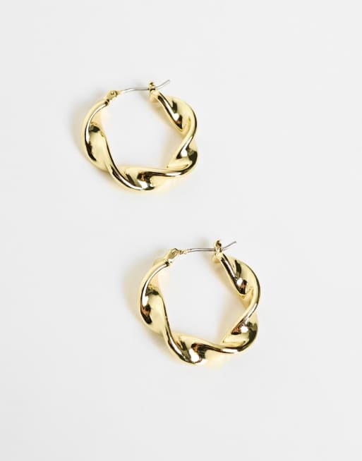 Other Stories twisted hoop earrings in gold