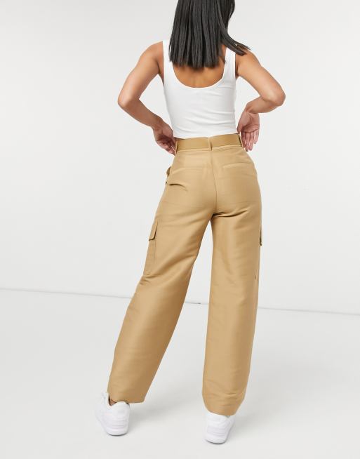 Topshop co-ord mensy peg trouser in sand