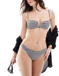 [Other Stories] & Other Stories v-shape gingham bikini top in black 42 Black